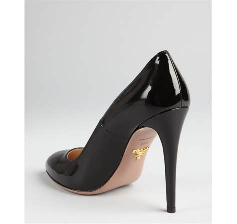 prada round toe pump nero 35.5|prada women's pumps.